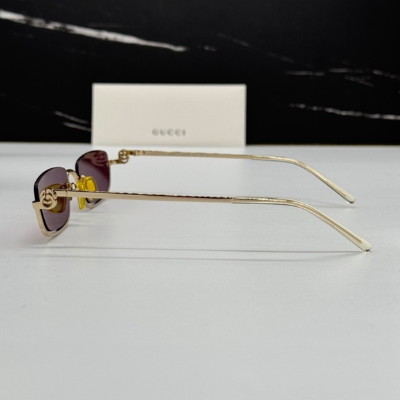 NEW AUTHENTIC GUCCI MICRO METAL GUCCI SUNGLASSES WITH GG LENSES - Picture 10 of 15